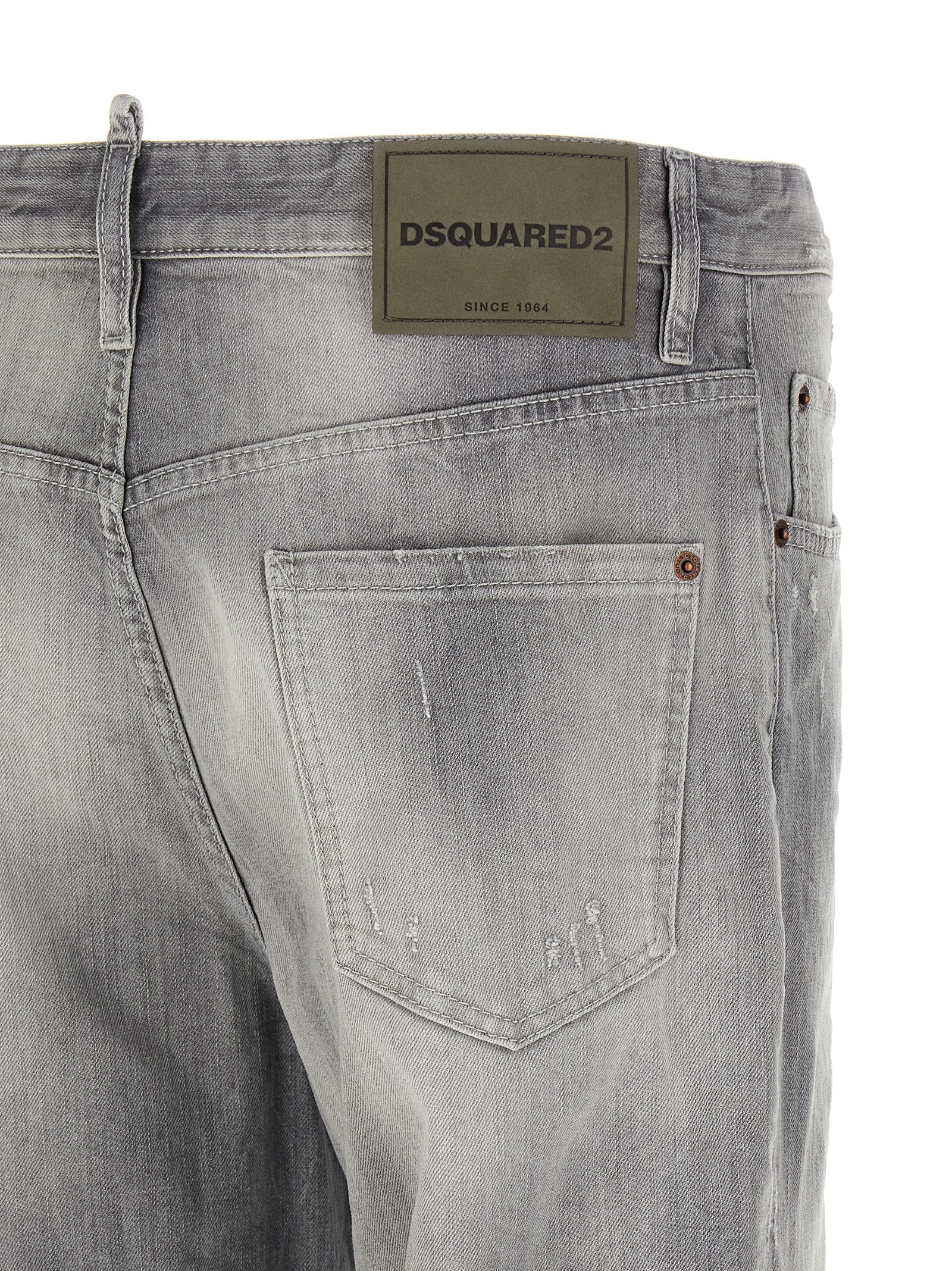 Dsquared² Graue Jeans aus Baumwolle im geraden Schnitt