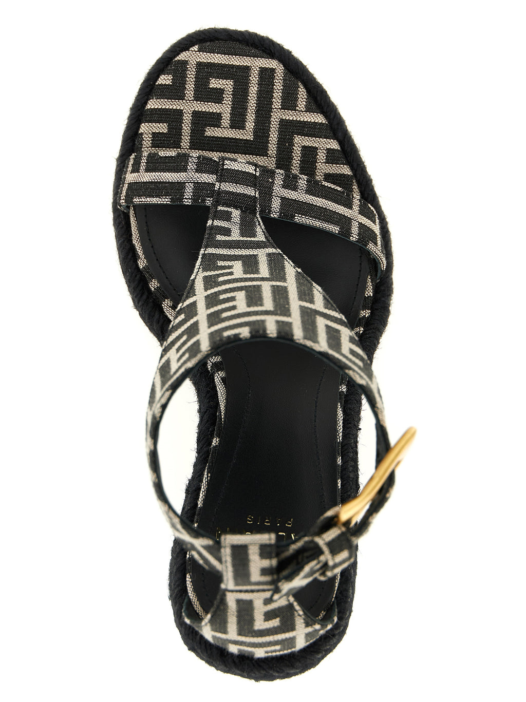 Balmain Schwarze Keilsandalen aus Polyester