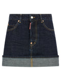 Dsquared² Blauer Baumwoll-Maxirock