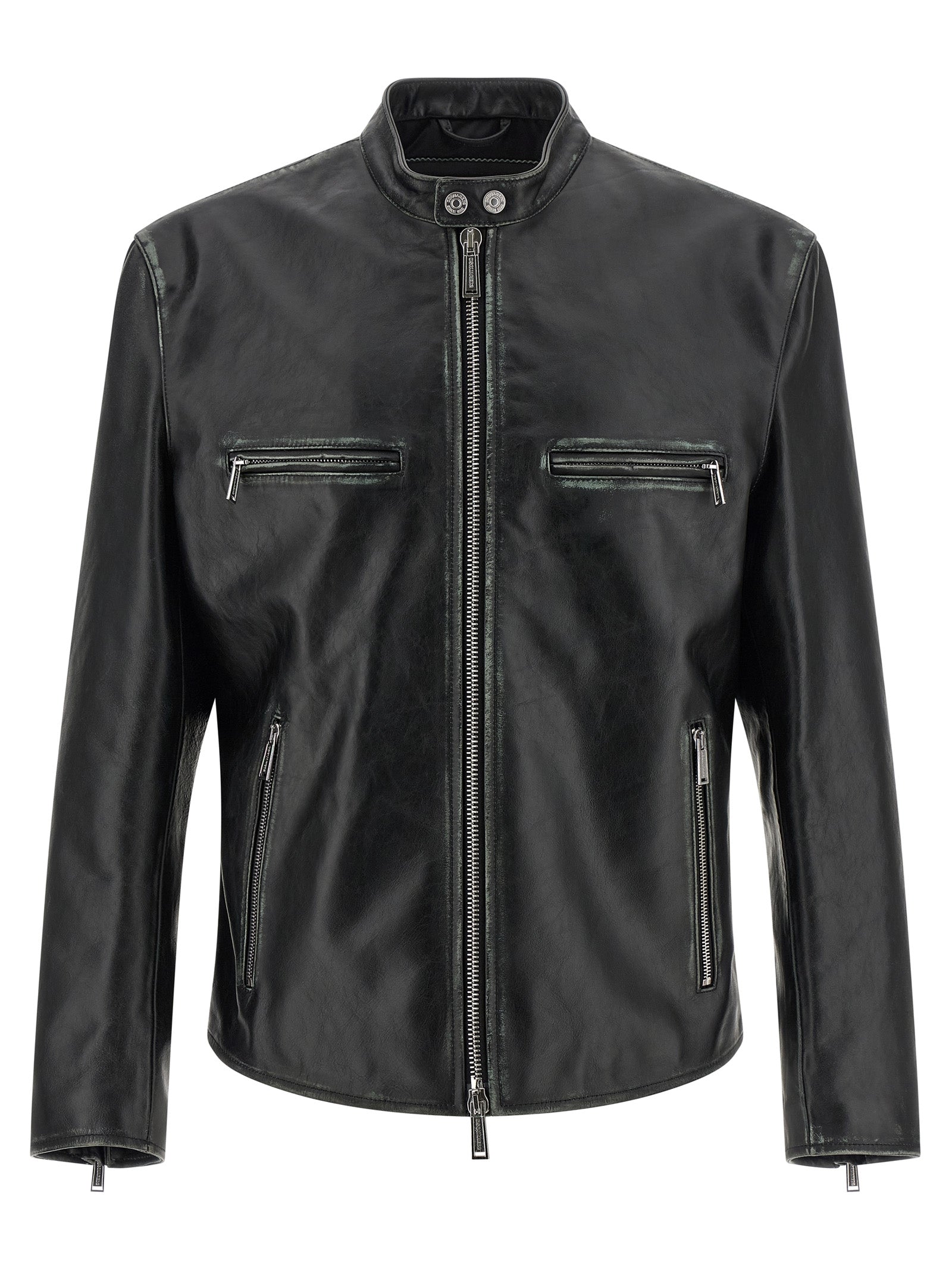 Dsquared² Schwarze Lederjacke aus Leder