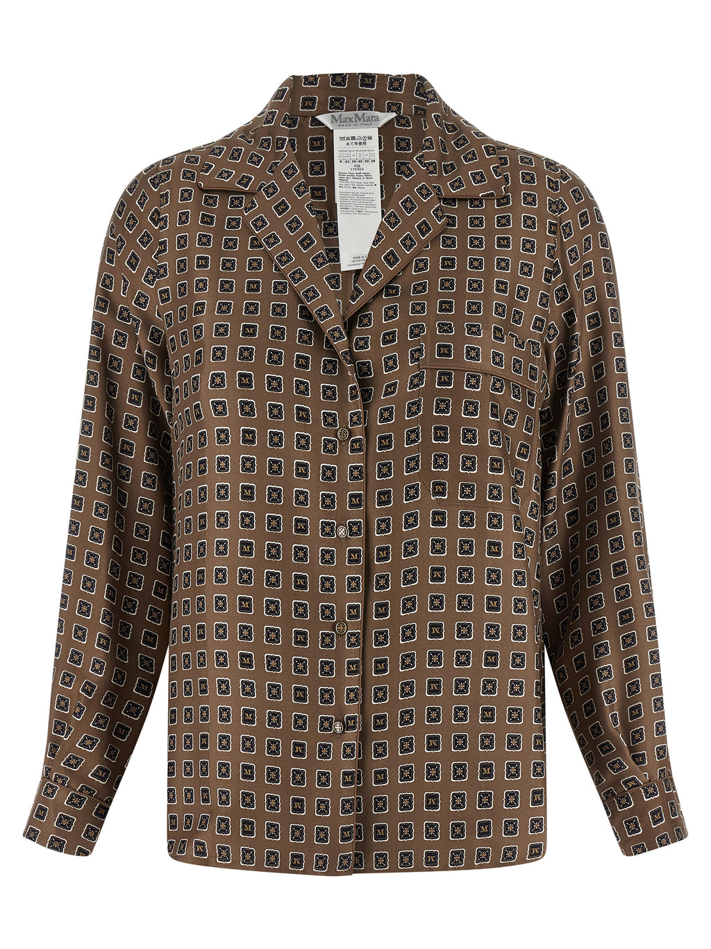 Max Mara Braune Seidenbluse