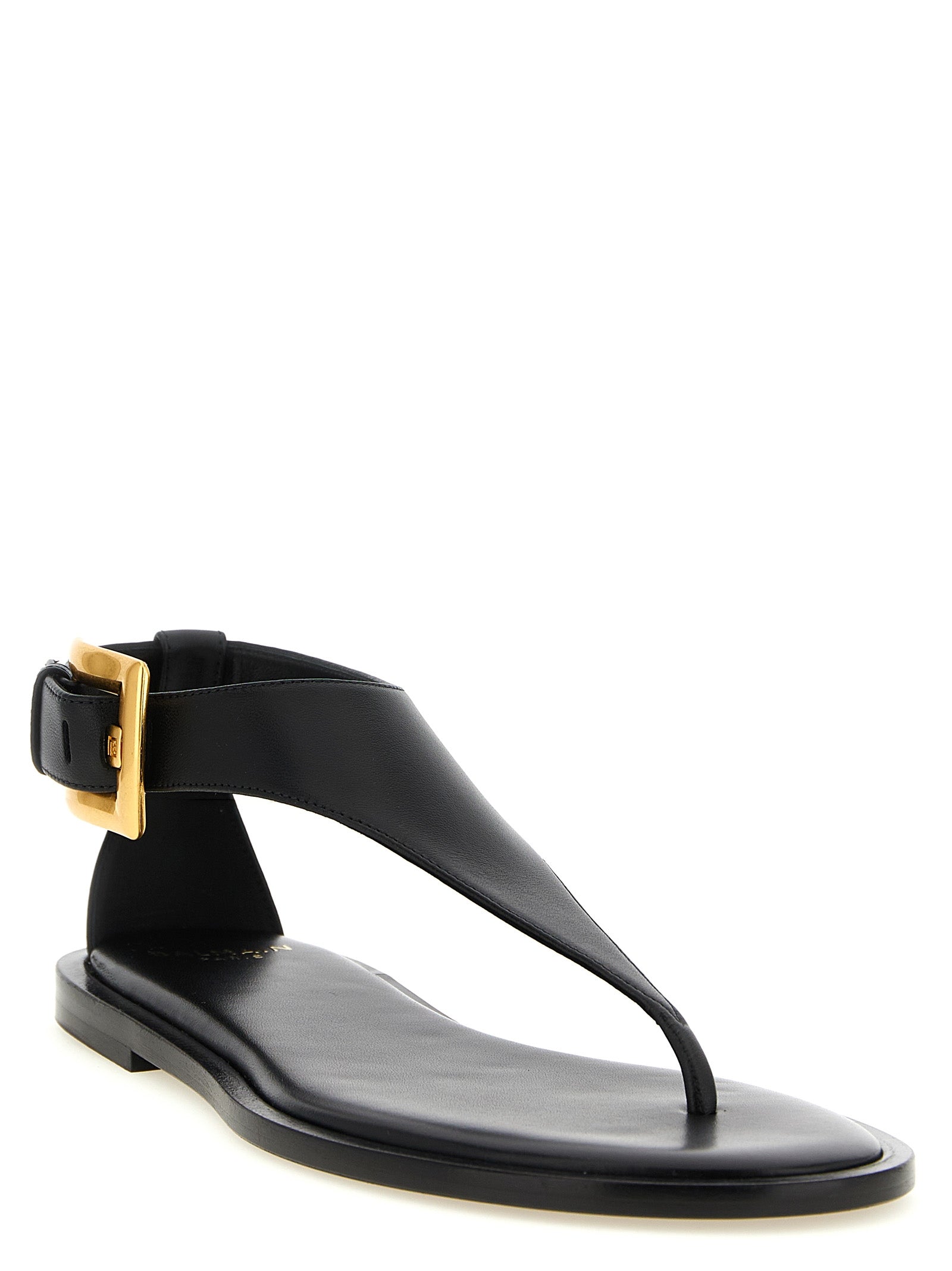 Balmain Schwarze Lammleder-Sandalen