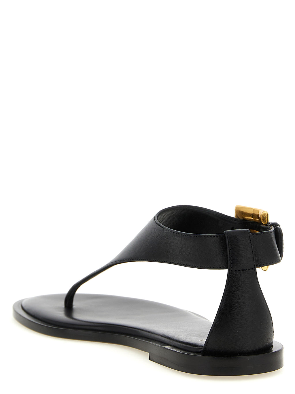 Balmain Schwarze Lammleder-Sandalen