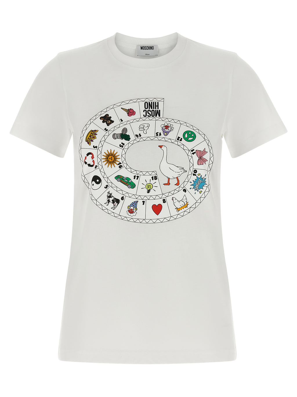 Moschino Weißes Baumwoll-T-Shirt