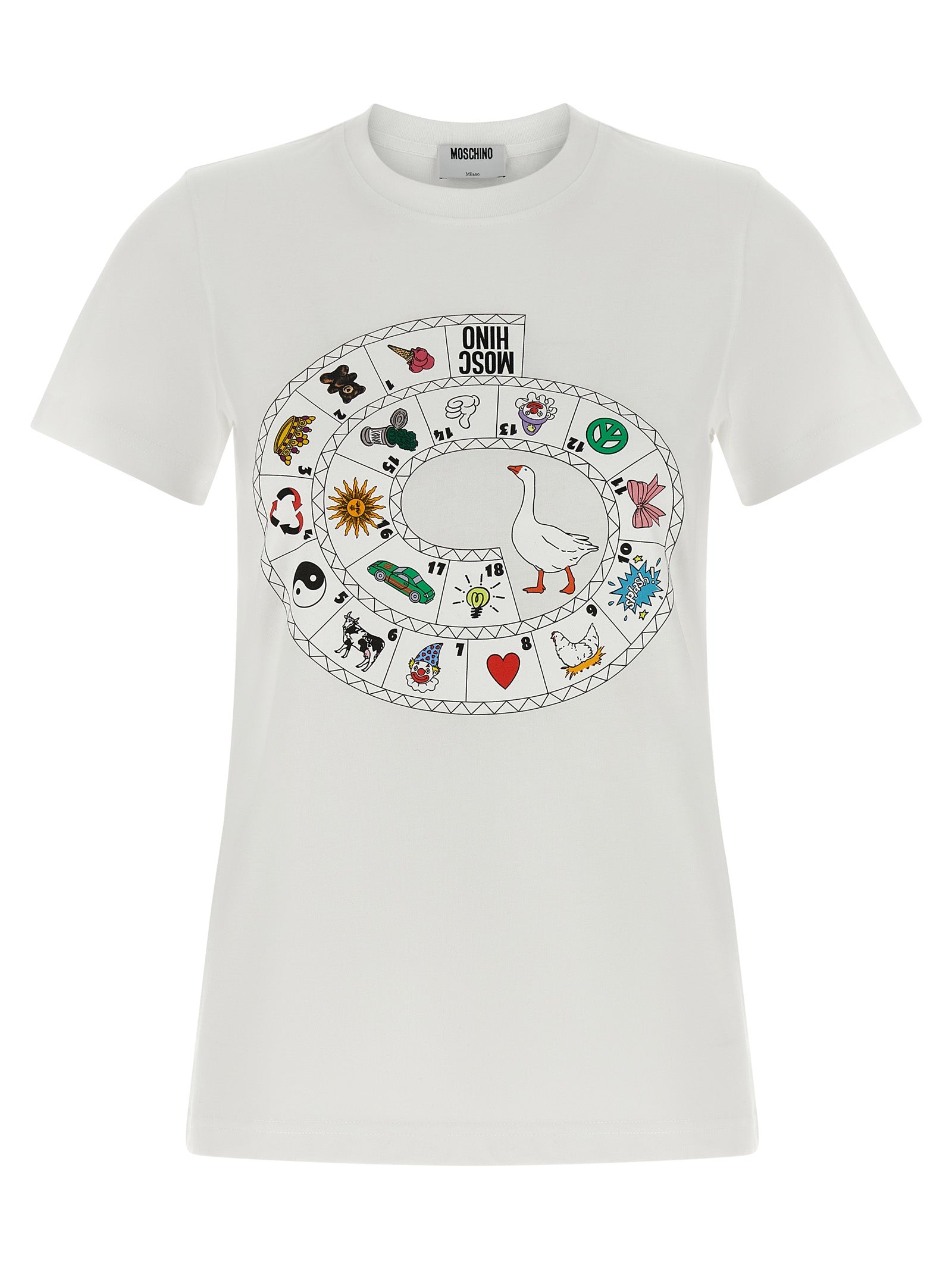 Moschino Weißes Baumwoll-T-Shirt