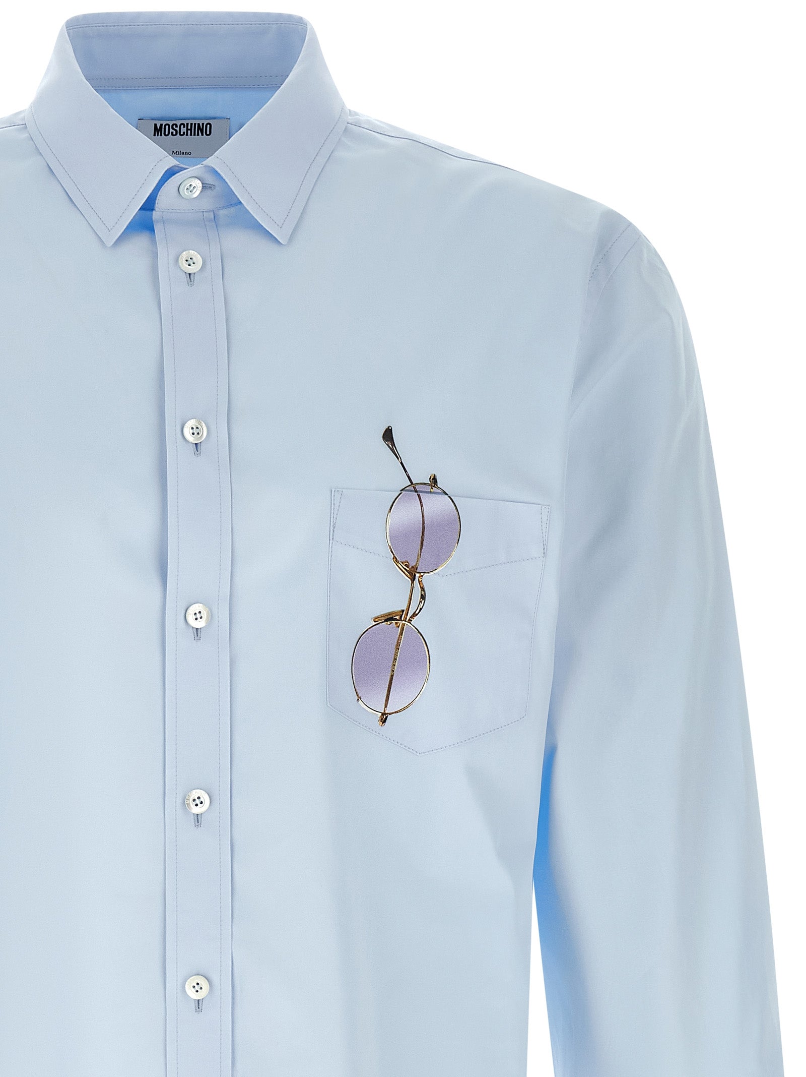 Moschino Blaue Baumwollbluse