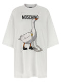 Moschino Weißes Baumwoll-Kurzkleid