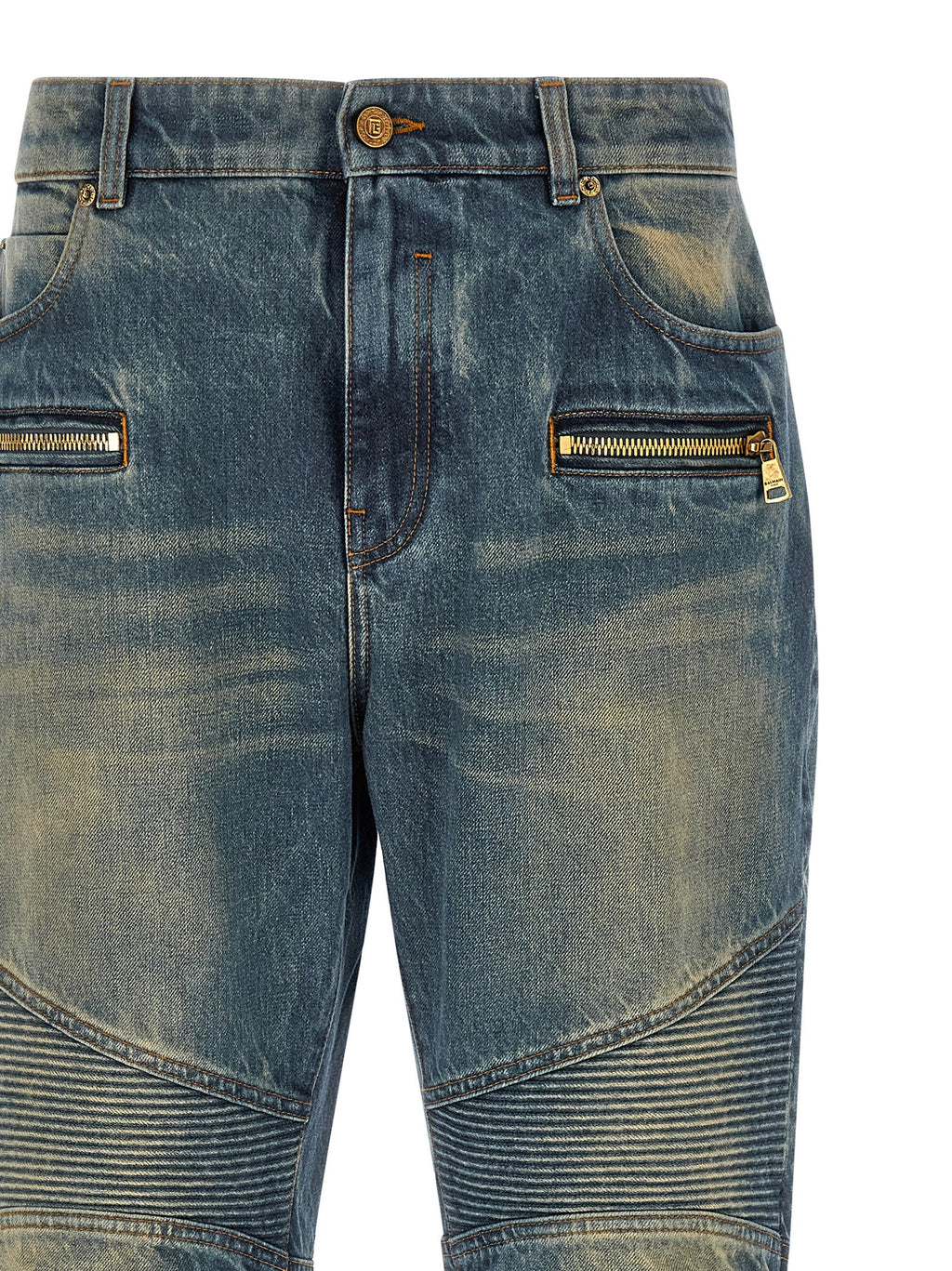 Balmain Blaue Jeans aus Baumwolle im geraden Schnitt