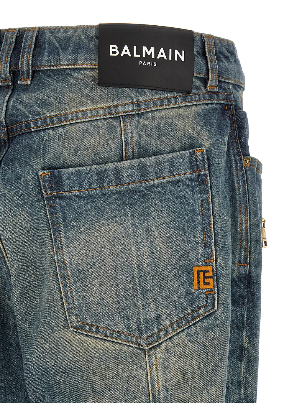 Balmain Blaue Jeans aus Baumwolle im geraden Schnitt