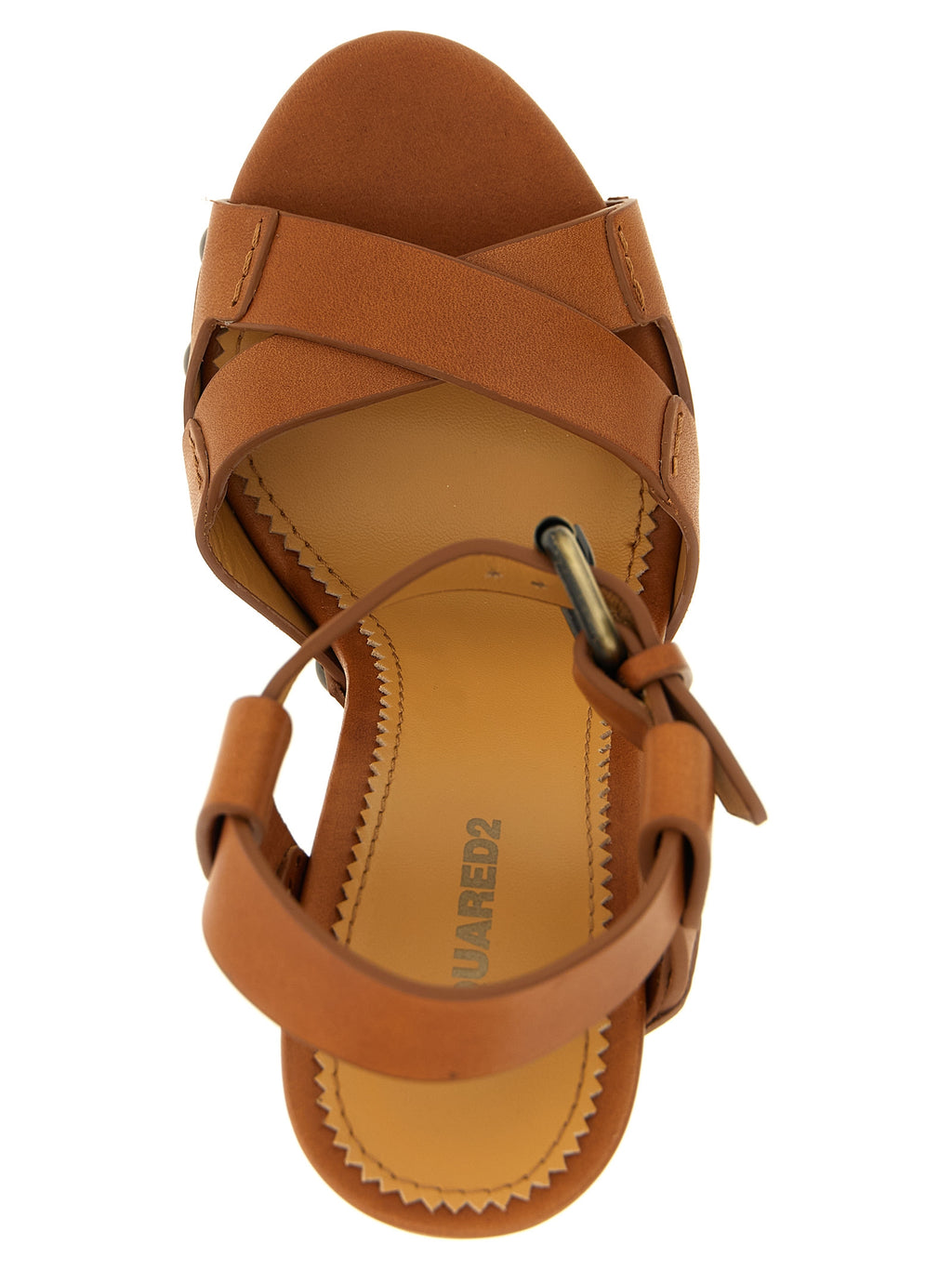 Dsquared² Sandaletten aus braunem Kalbsleder mit Stiletto-Absatz