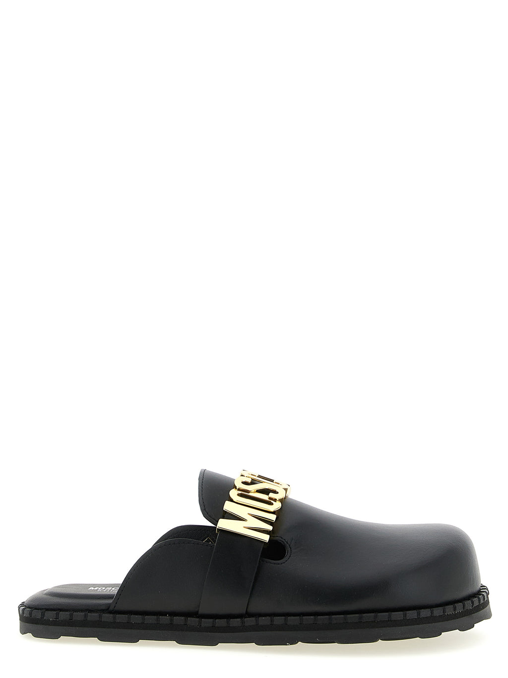 Moschino Schwarze Clogs aus Kalbsleder