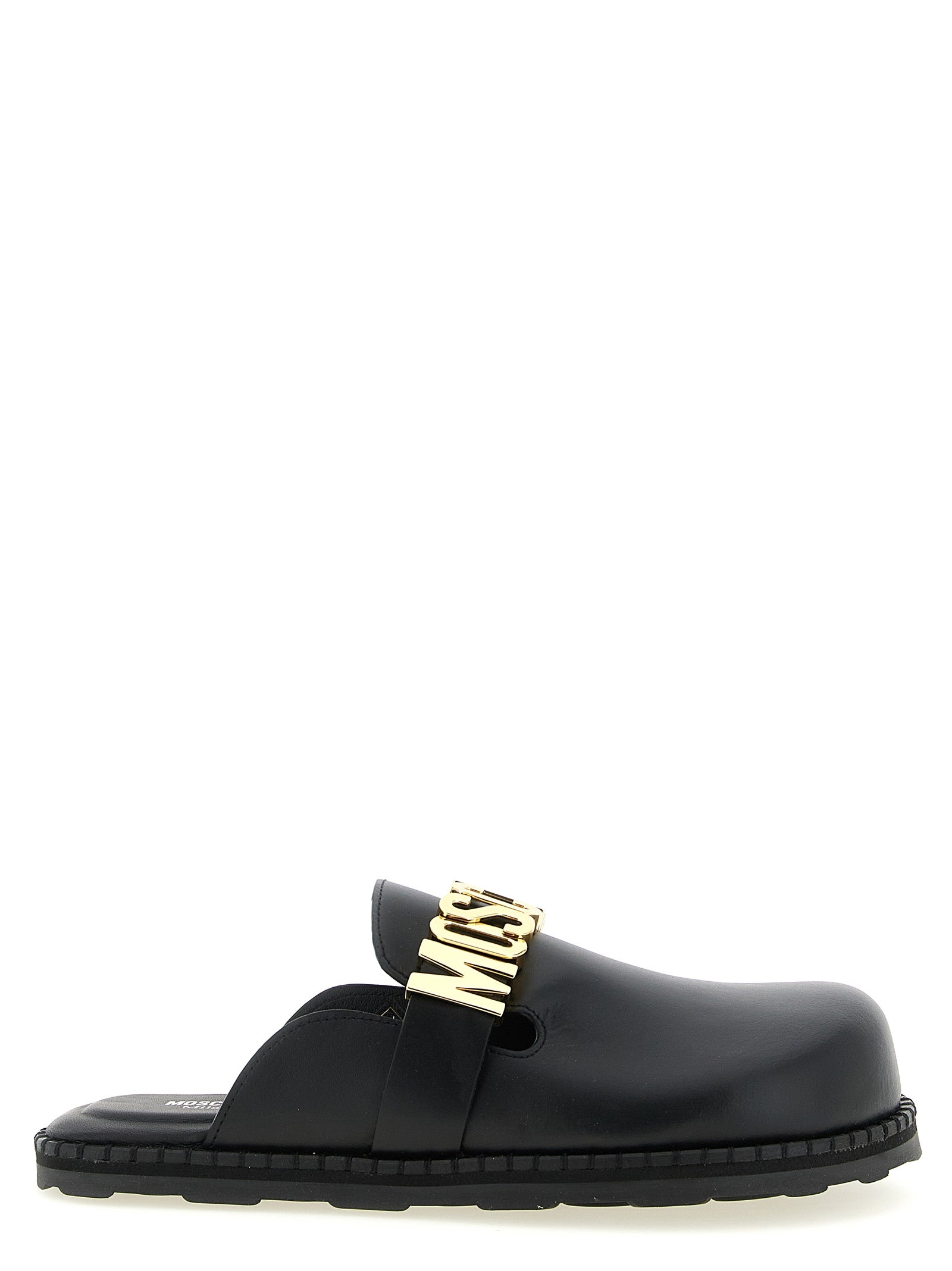 Moschino Schwarze Clogs aus Kalbsleder