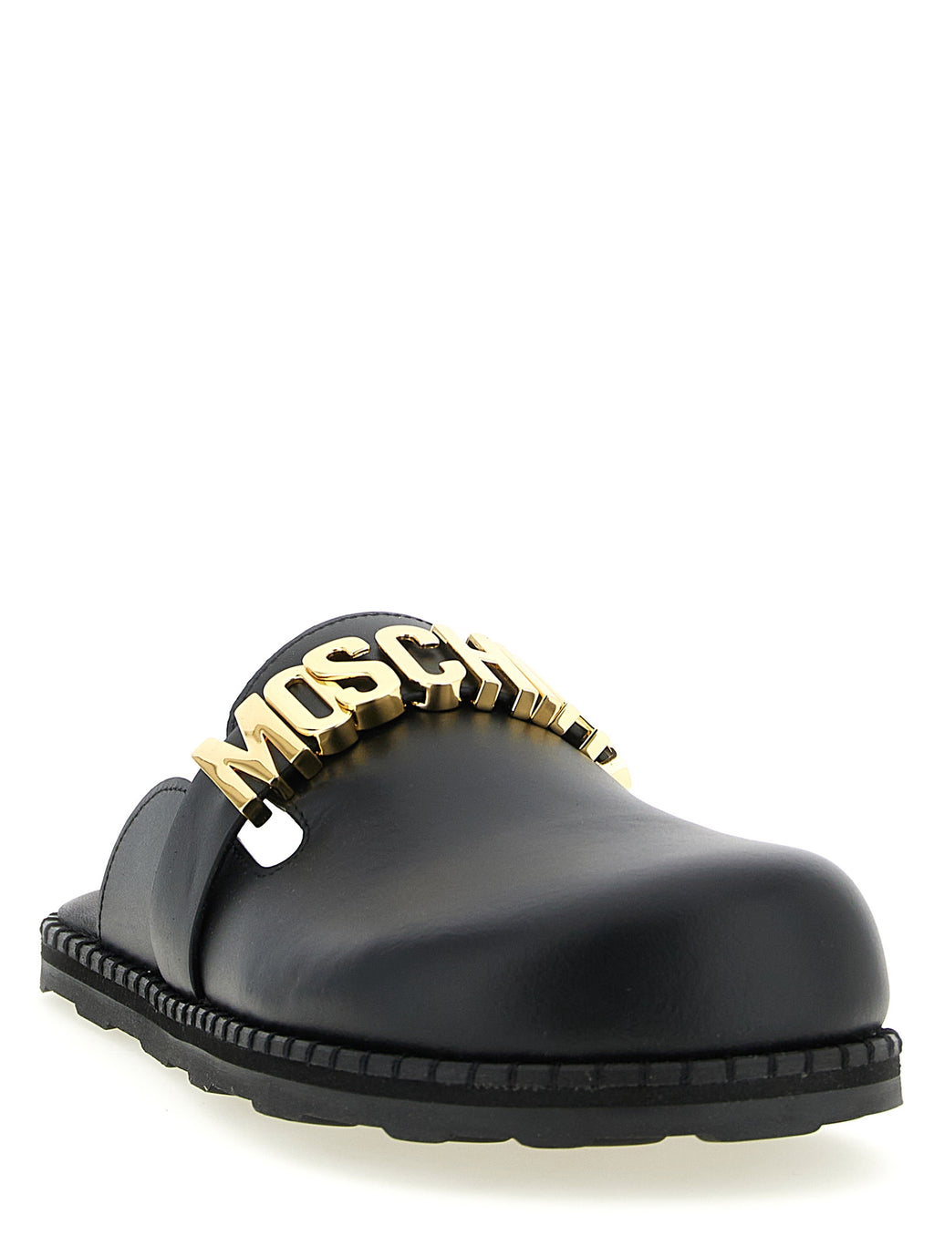 Moschino Schwarze Clogs aus Kalbsleder