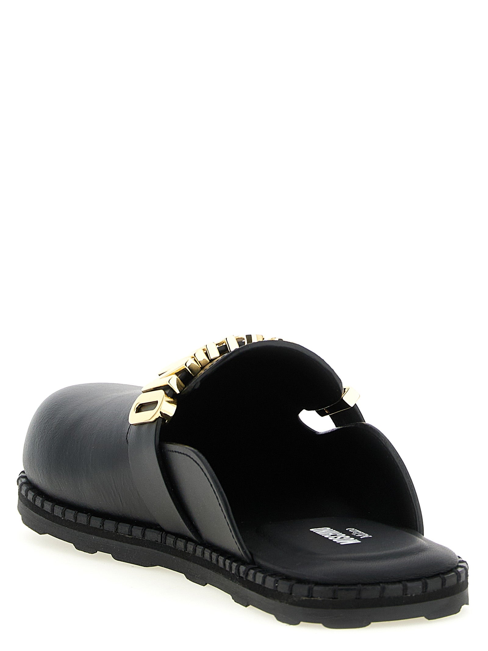 Moschino Schwarze Clogs aus Kalbsleder
