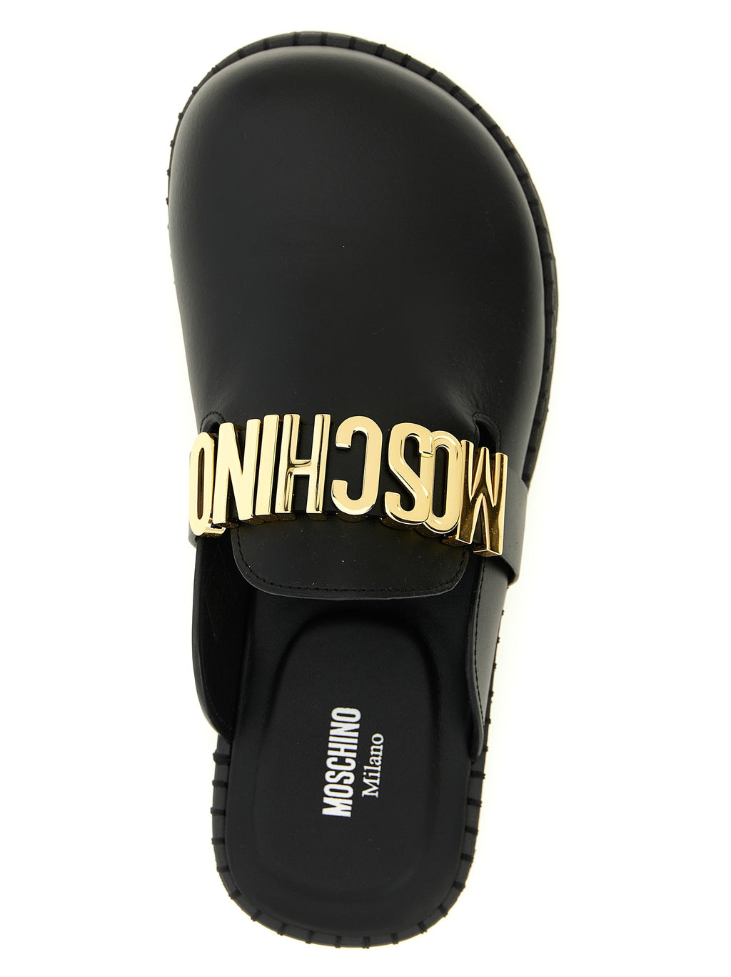 Moschino Schwarze Clogs aus Kalbsleder