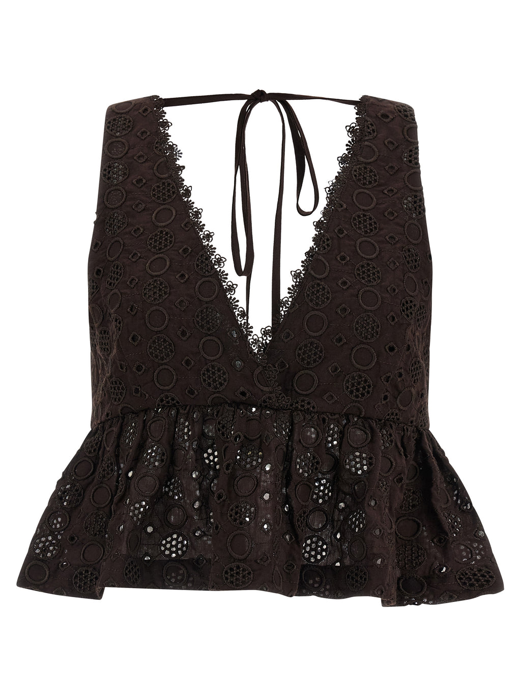 PINKO Braune Baumwollbluse