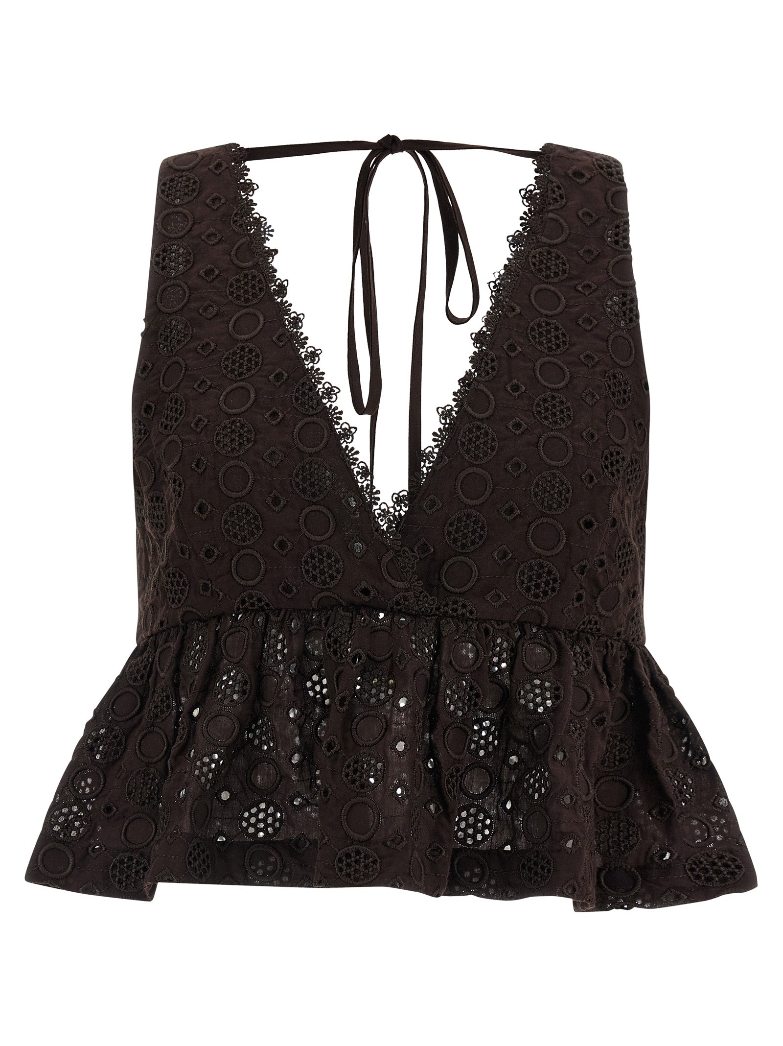 PINKO Braune Baumwollbluse