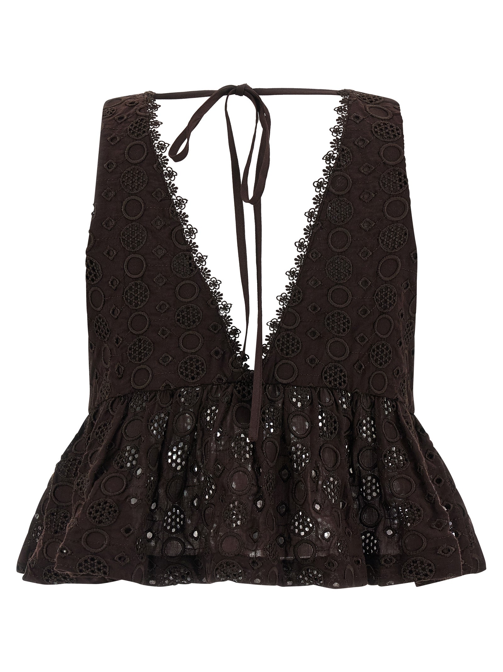 PINKO Braune Baumwollbluse