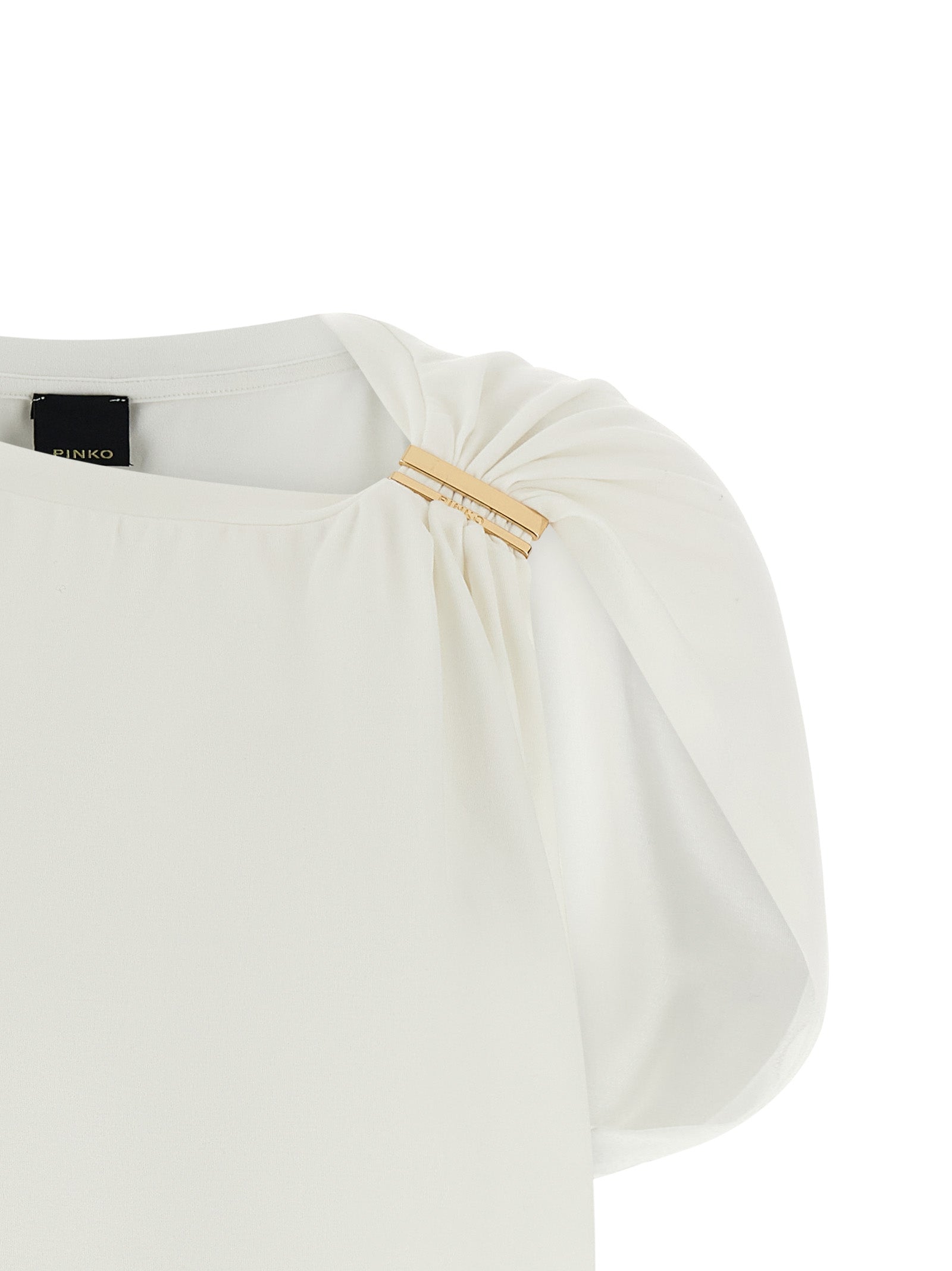 PINKO Weißes Baumwoll-T-Shirt