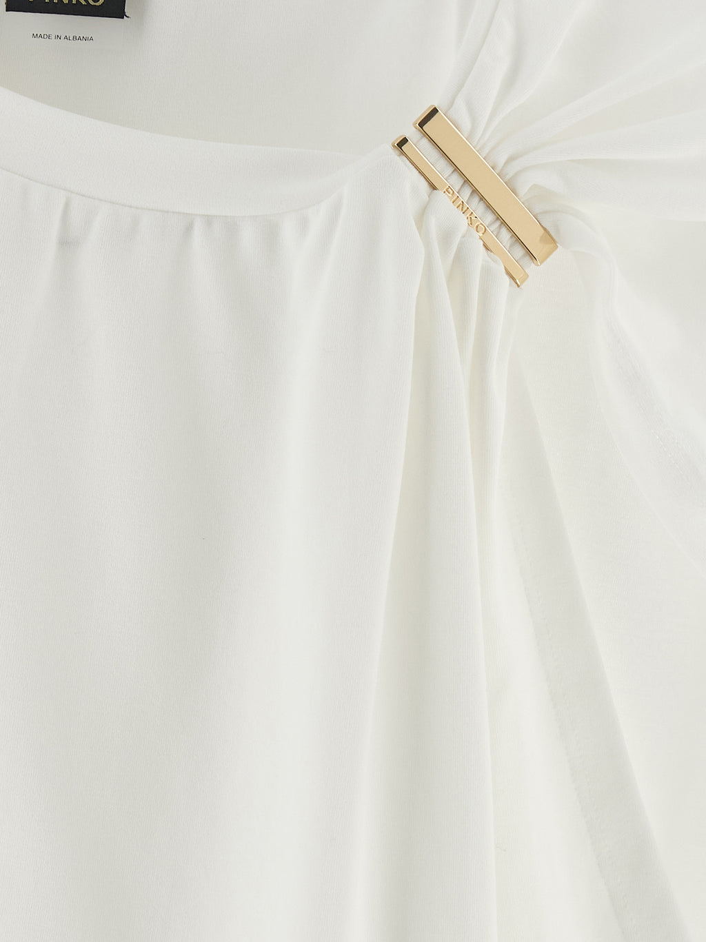 PINKO Weißes Baumwoll-T-Shirt
