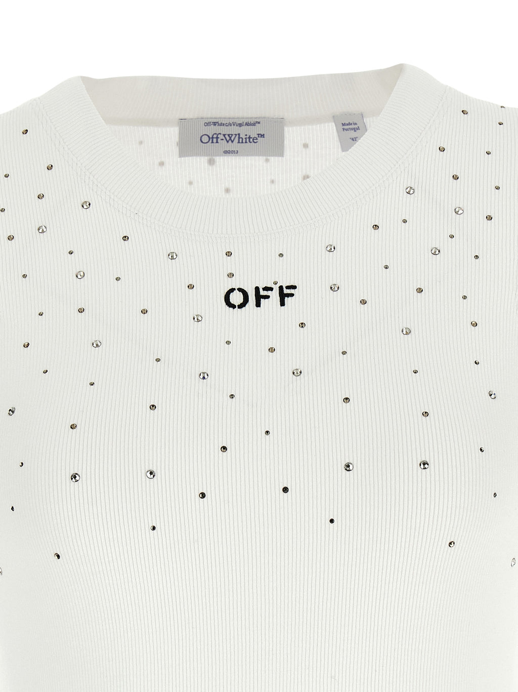 Off-White Weißes ärmelloses T-Shirt aus Viskose