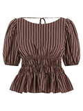 PINKO Hemdbluse mit braunem Viskose-Muster