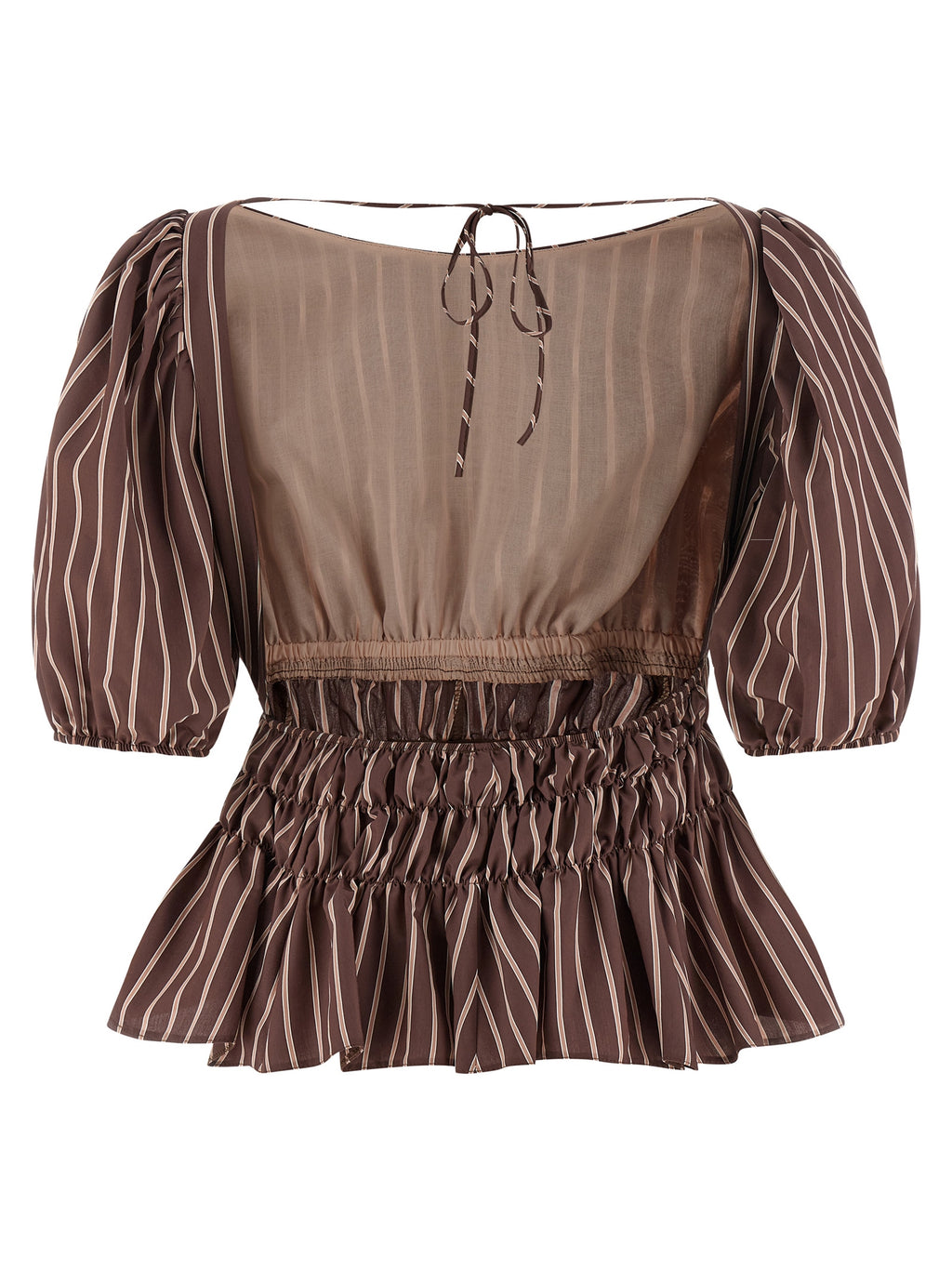 PINKO Hemdbluse mit braunem Viskose-Muster
