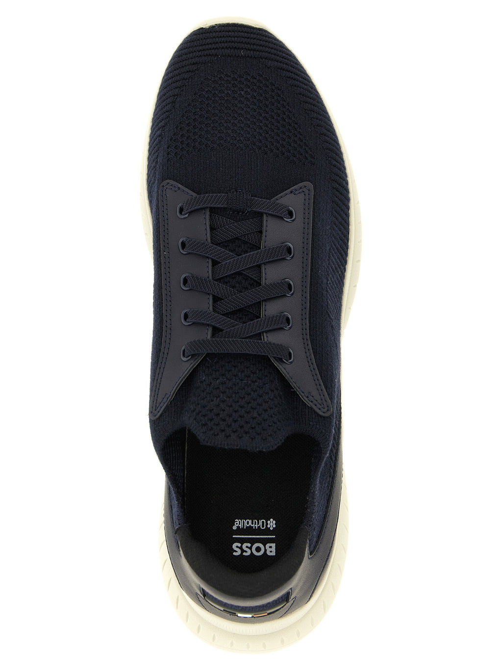 Hugo Boss Blaue Sneaker aus Rindsleder im Athletic-Look