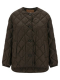 Max Mara Braune Polyamid-Jacke in voller Länge