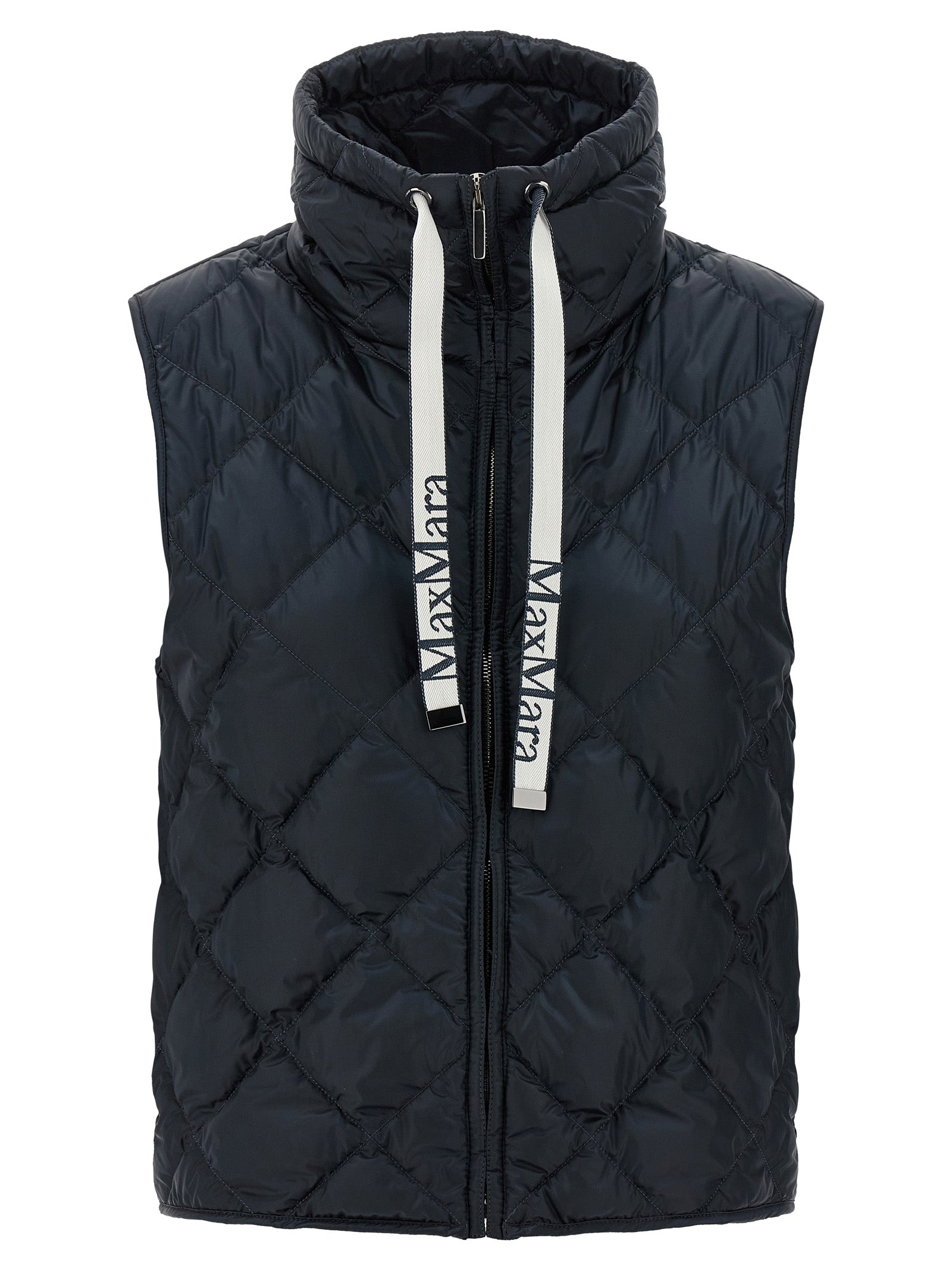Max Mara Blaue Ärmellose Jacke aus Polyamid
