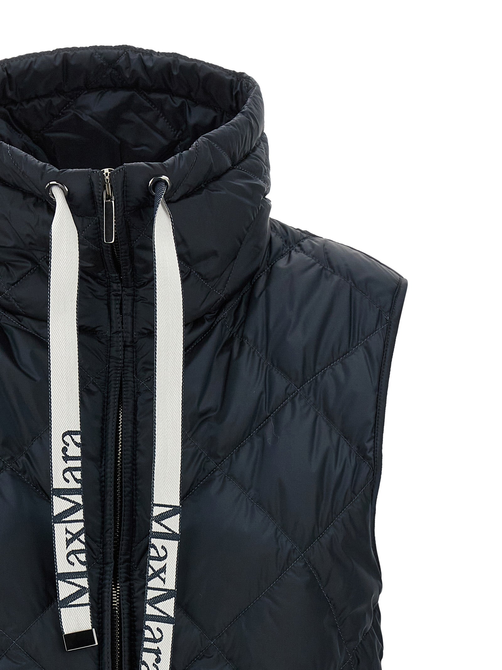 Max Mara Blaue Ärmellose Jacke aus Polyamid