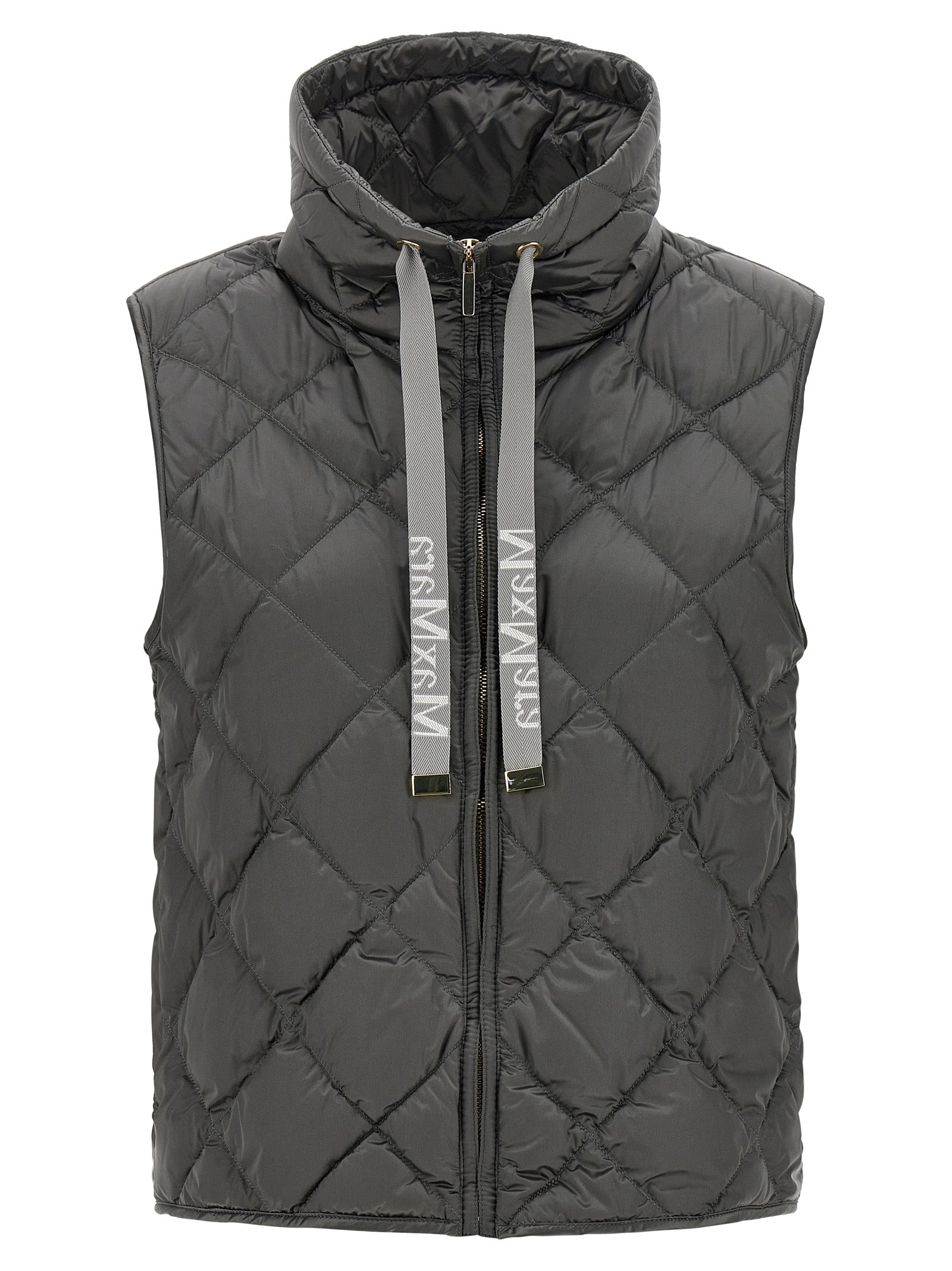 Max Mara Graue ärmellose Jacke aus Polyamid