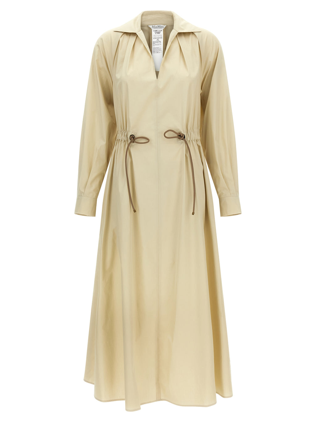 Max Mara Beige Baumwoll-Maxikleid