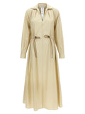 Max Mara Beige Baumwoll-Maxikleid