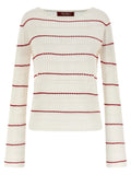 Max Mara Weiße Seidenstrickjacke