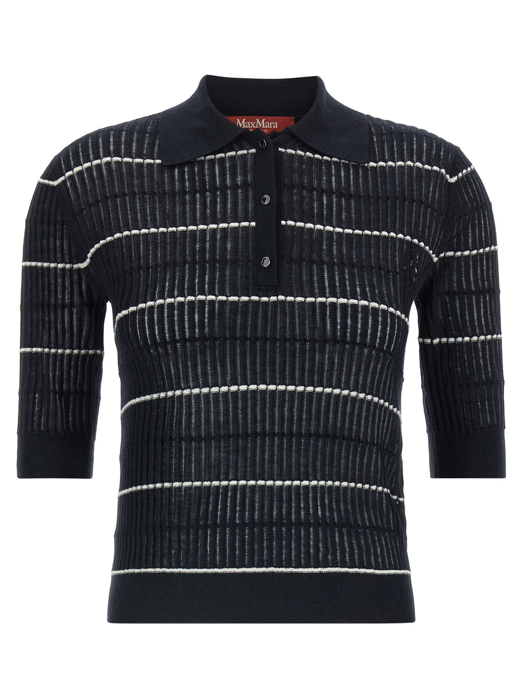 Max Mara Blaues Poloshirt aus Seide