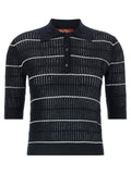 Max Mara Blaues Poloshirt aus Seide