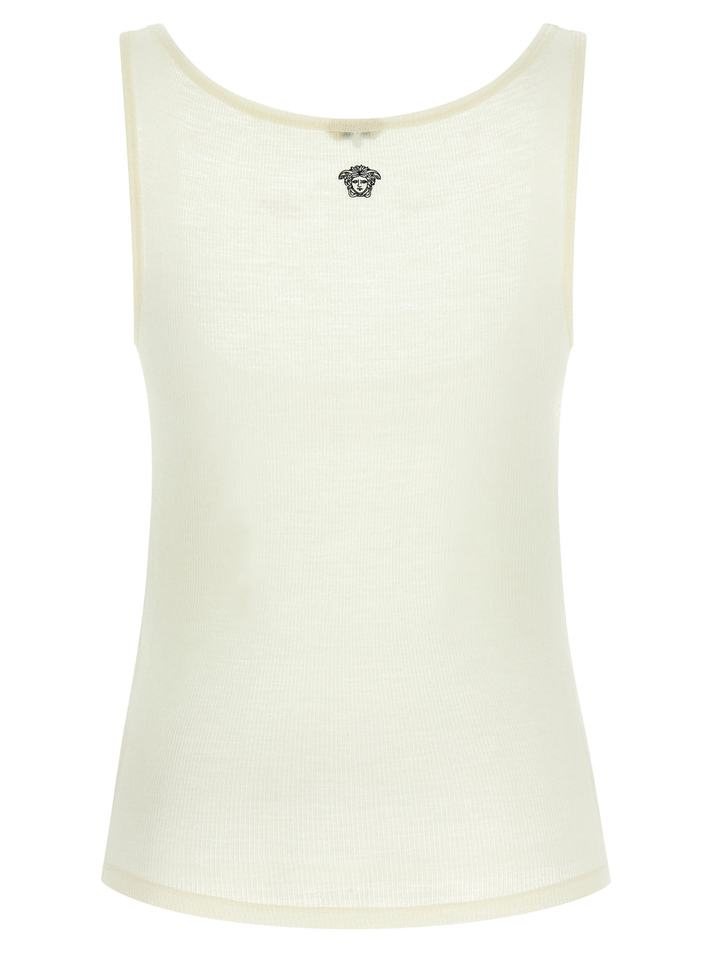 Versace Ärmelloses T-Shirt aus weißer Schurwolle
