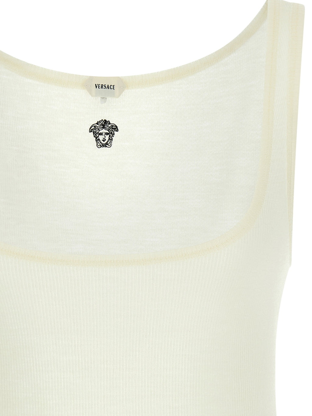 Versace Ärmelloses T-Shirt aus weißer Schurwolle
