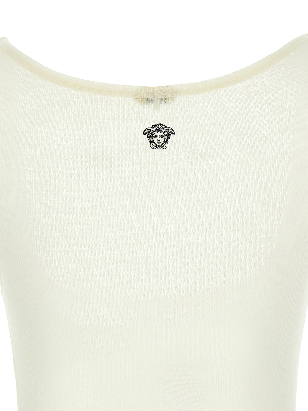 Versace Ärmelloses T-Shirt aus weißer Schurwolle