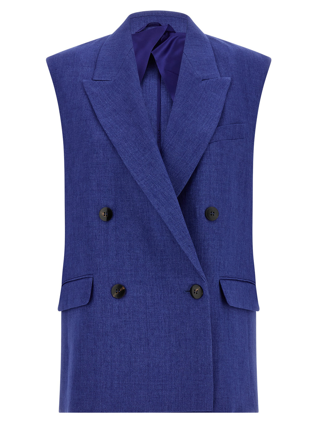 Max Mara Blaue Leinen-Weste
