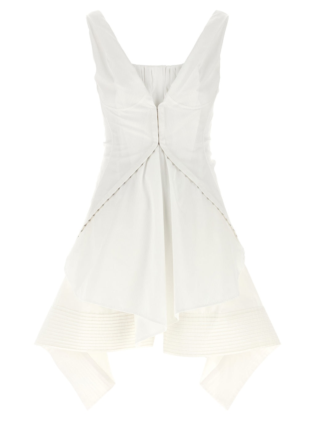 Alexander McQueen Weißes Baumwoll-Kurzkleid