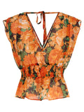 PINKO Hemd mit orangefarbenem Lyocell-Muster