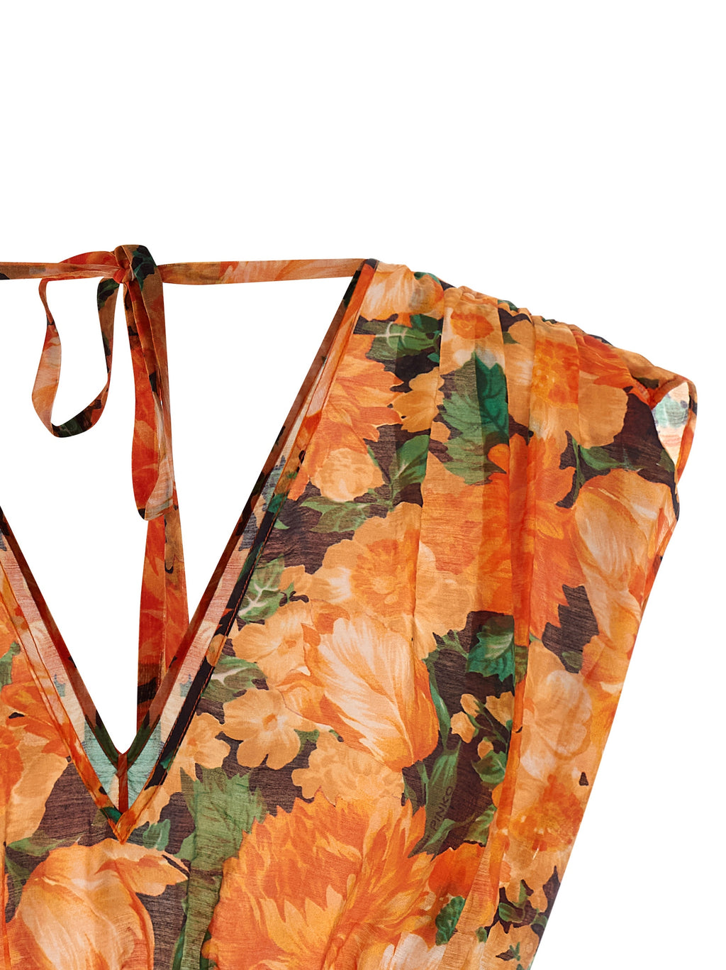 PINKO Hemd mit orangefarbenem Lyocell-Muster