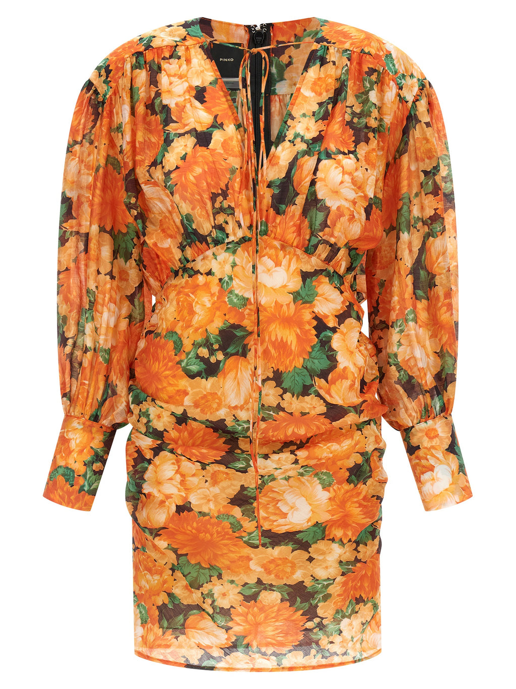 PINKO Orange Lyocell Minikleid