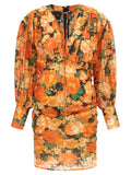 PINKO Orange Lyocell Minikleid