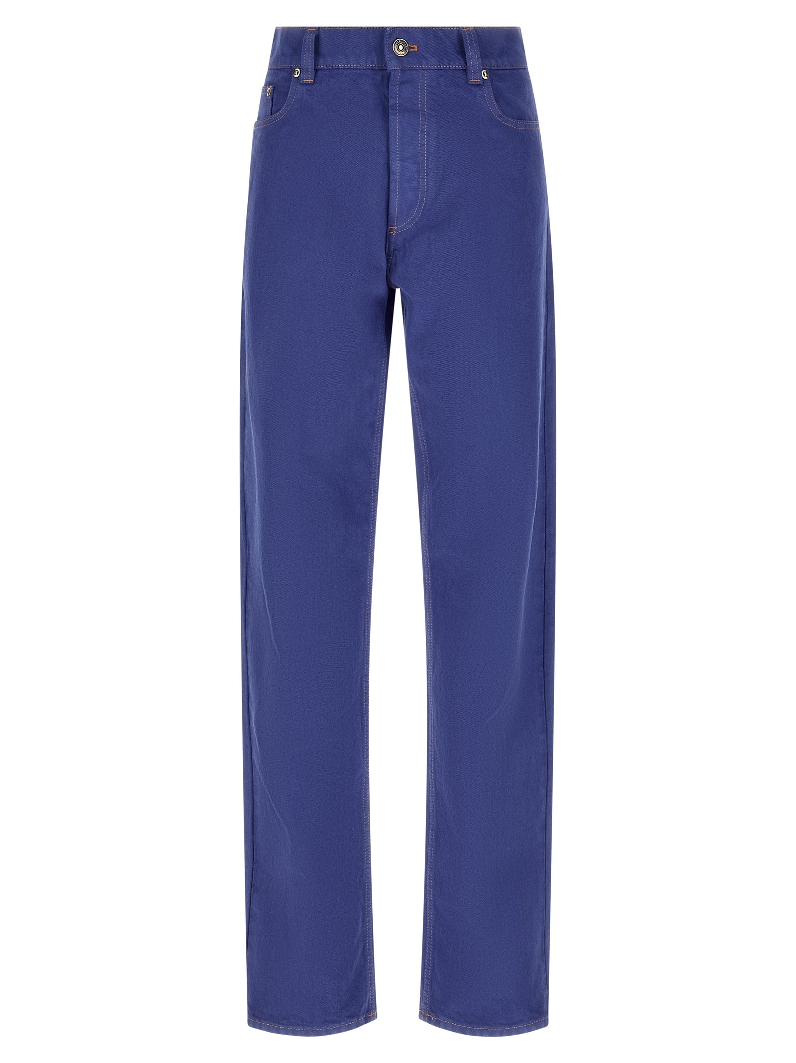Versace Blaue Jeans aus Baumwolle im geraden Schnitt