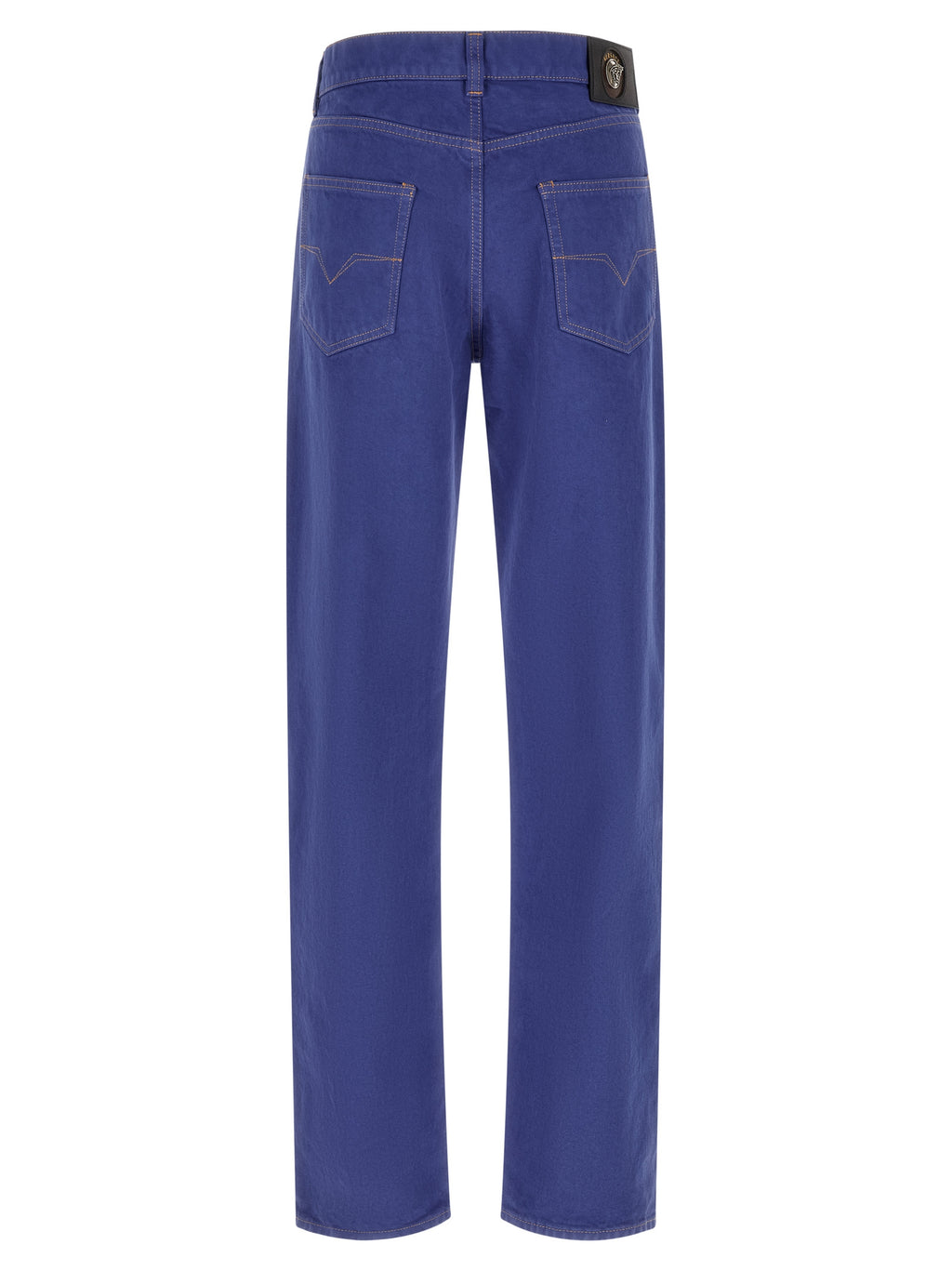 Versace Blaue Jeans aus Baumwolle im geraden Schnitt