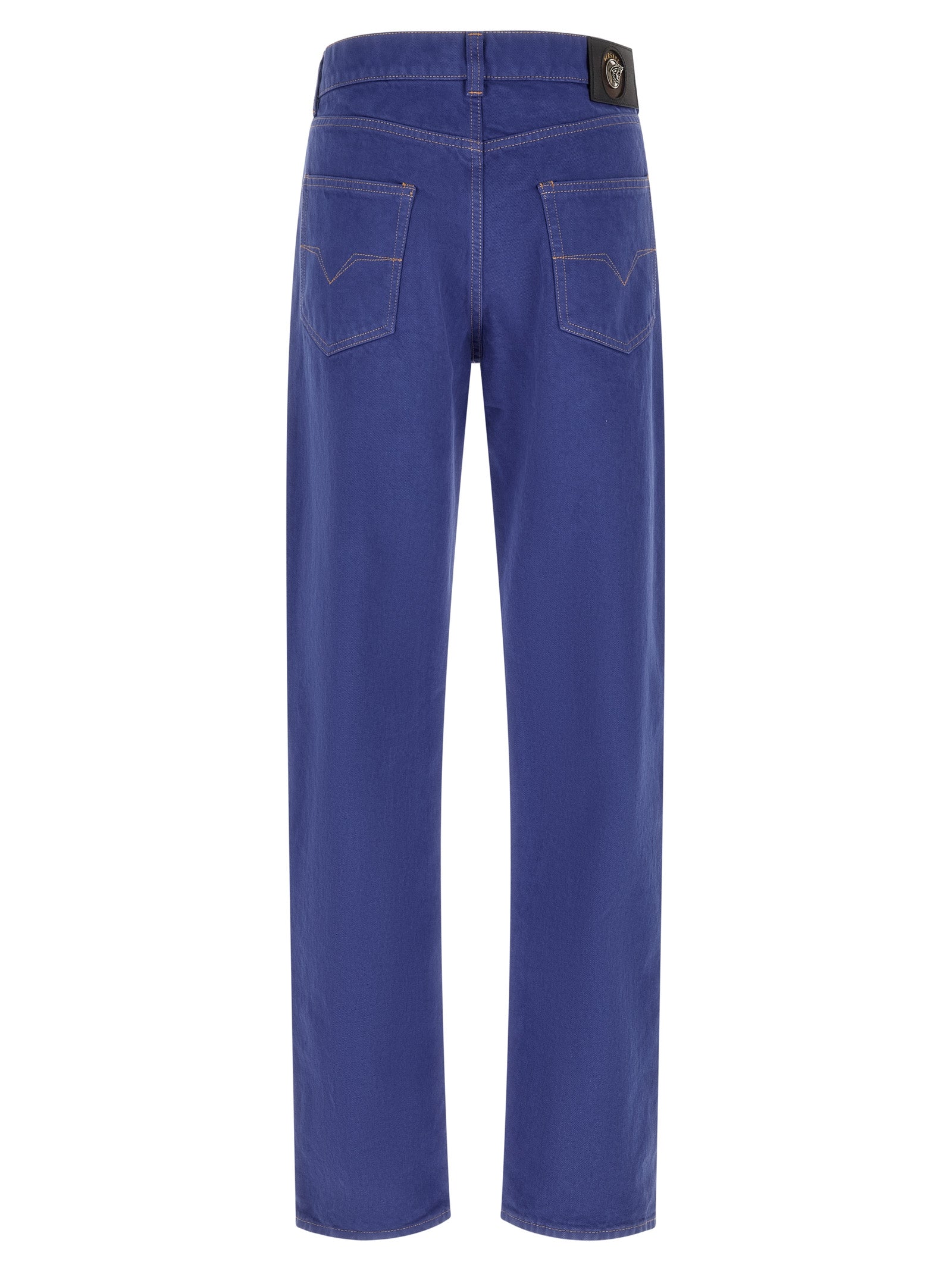 Versace Blaue Jeans aus Baumwolle im geraden Schnitt