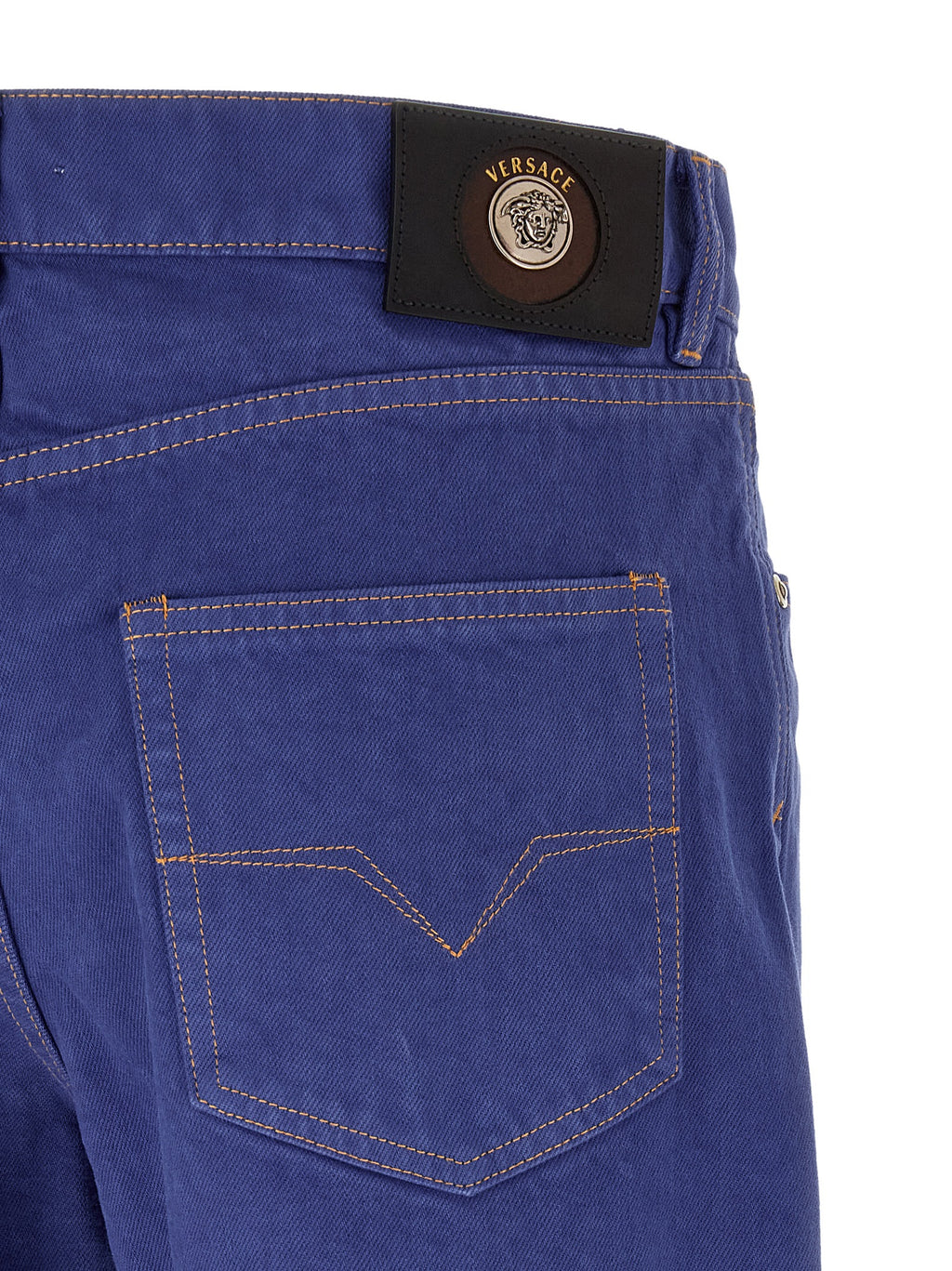 Versace Blaue Jeans aus Baumwolle im geraden Schnitt
